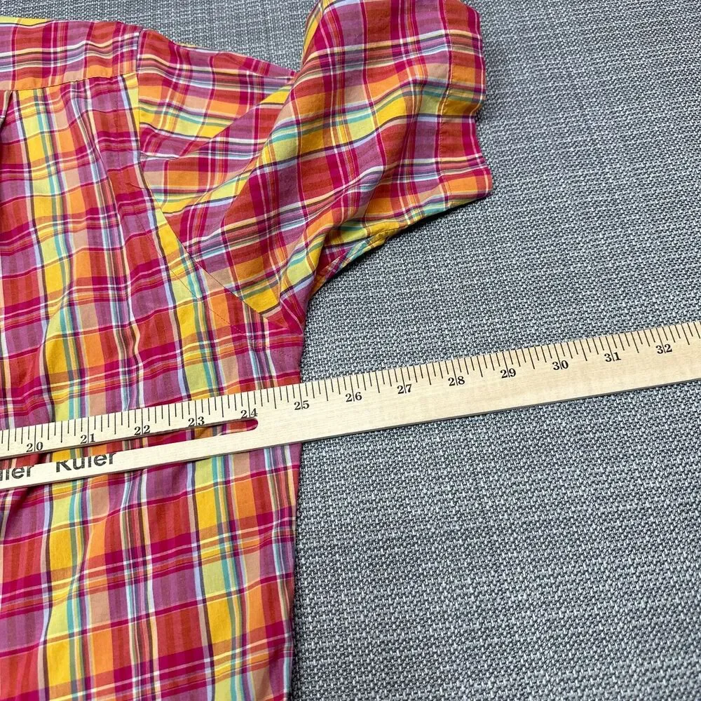 Vintage Polo‎ Ralph Lauren Shirt Men Large Plaid Colorful Preppy Y2K